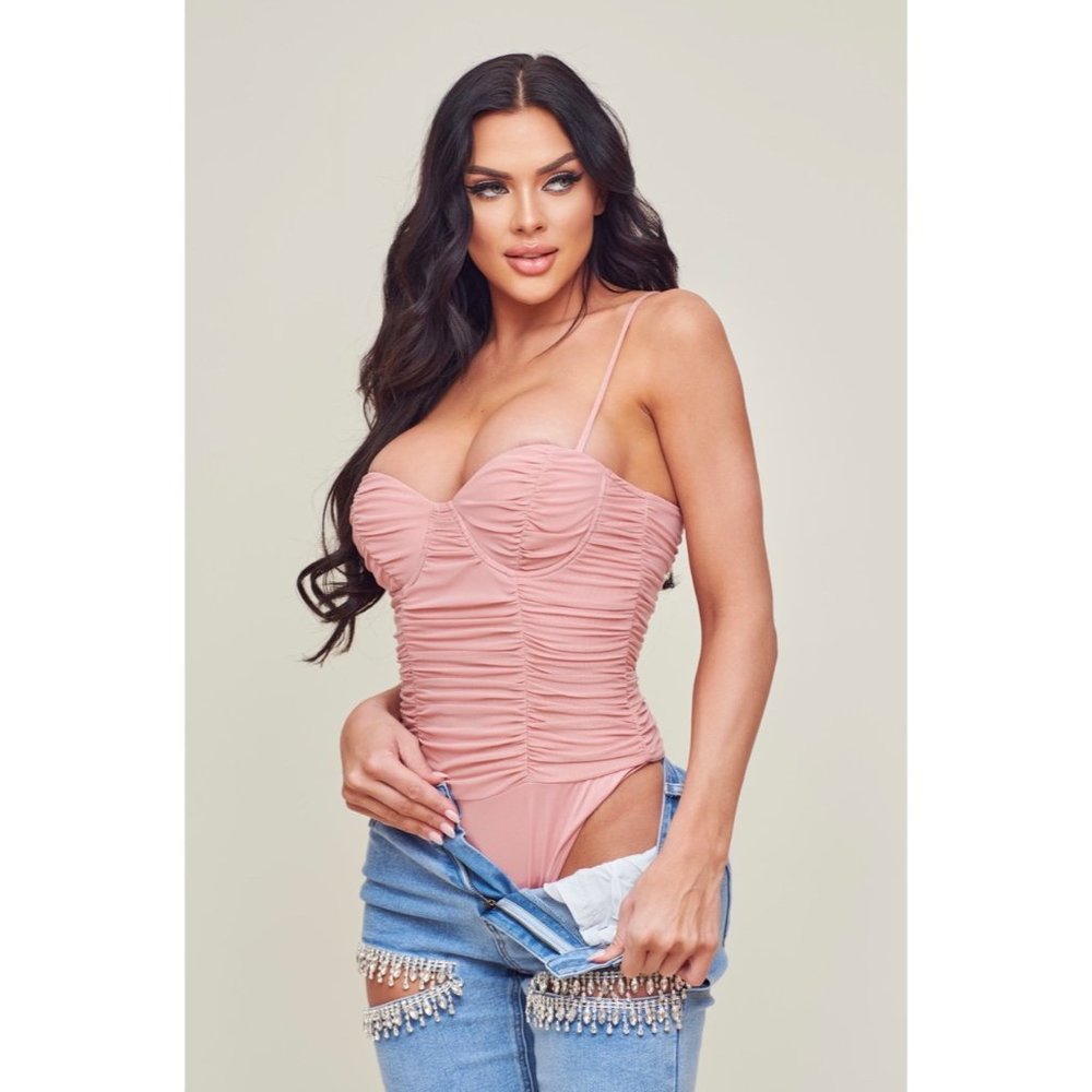 Mesh Ruched Bodysuit